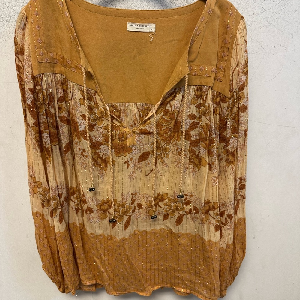 Spell Coco Lei Blouse in Caramel